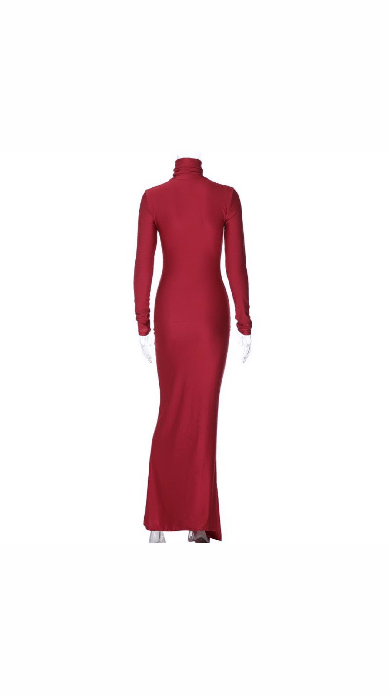 TESSY LONG SLEEVE TWISTED MAXI DRESS IN RED