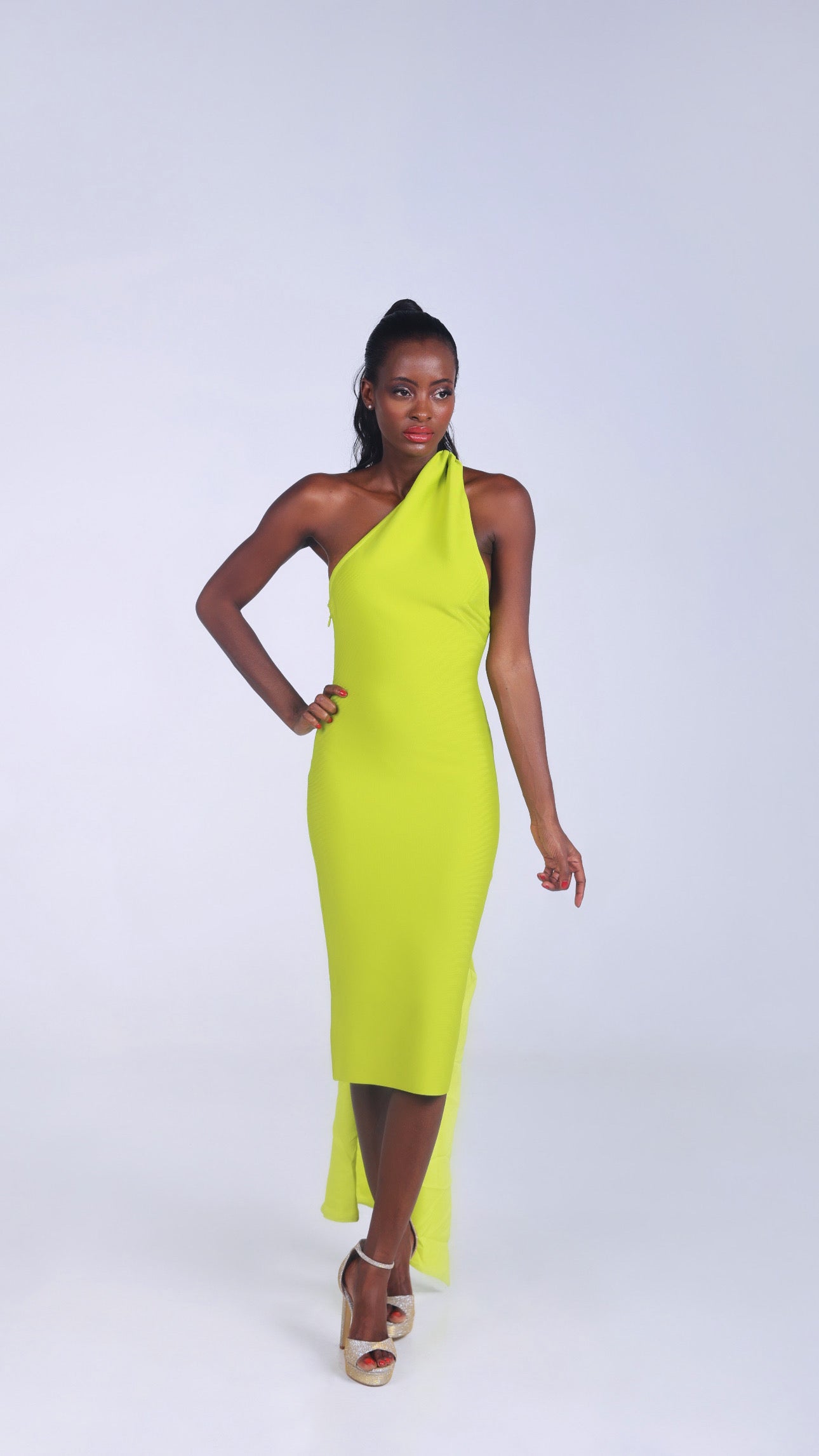 KIKA HALTERNECK BANDAGE MIDI DRESS