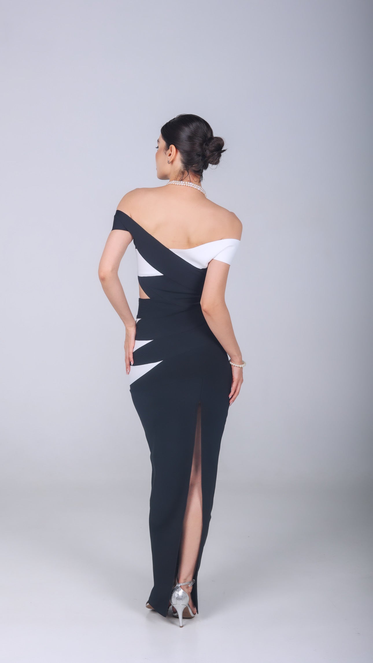 ASIA OFF SHOULDER CUTOUT BANDAGE DRESS